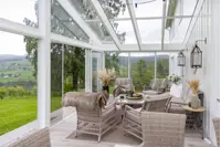 Wintergarten Satteldach um die Ecke