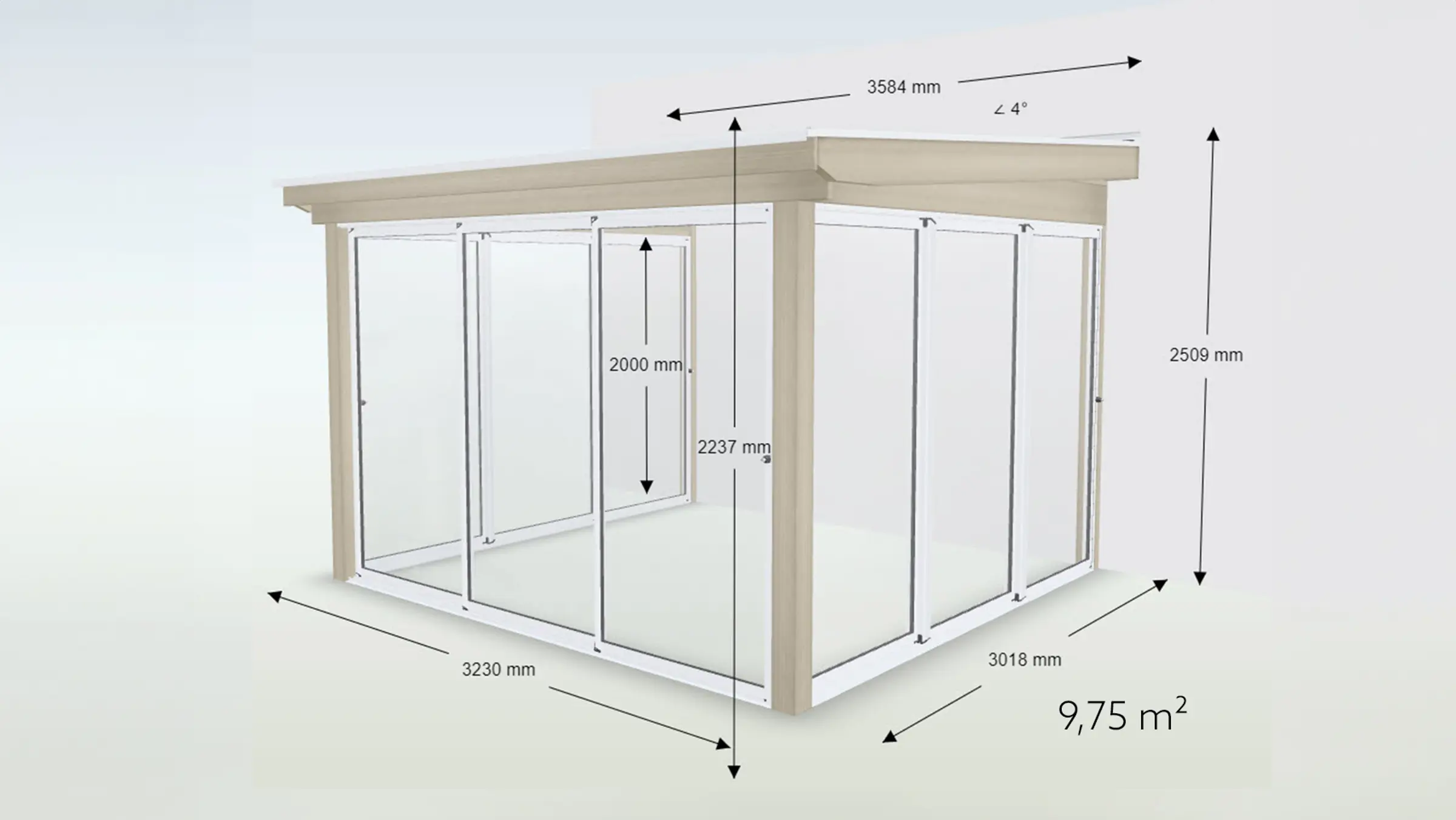 Wintergarten Pultdach Basic Glas